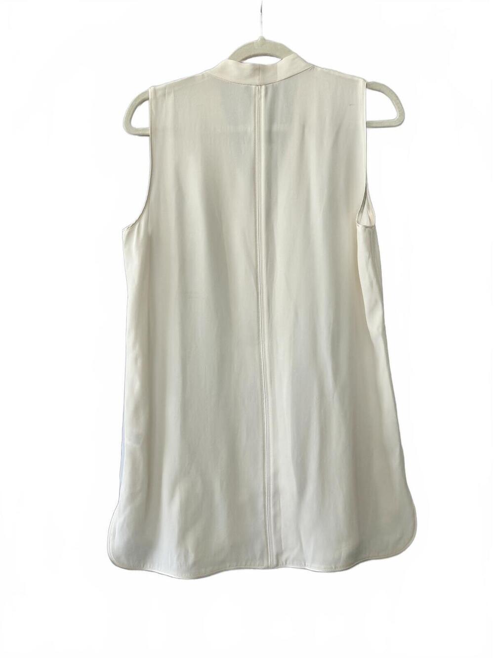 Lafayette 148 100% Silk White Sleeveless Zip-Front Vest Top Size M - Picture 2 of 10